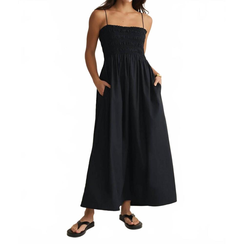 NEW Z SUPPLY cornelia poplin midi dress in black - Picture 6 of 9
